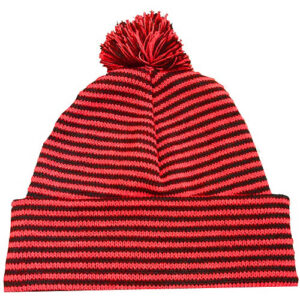 KNITTED STRIPED ALPINE BEANIE