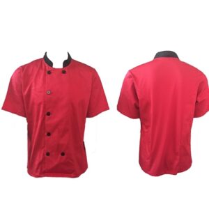 Poly Cotton Twill Quality Chef Jacket 7 buttons, Short Sleeve Moisture management Back Panel