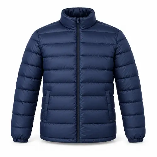 Navy Blue Quilted Puffer Jacket